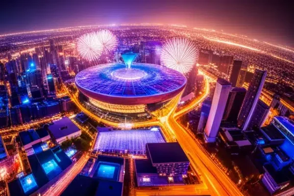 Impresionante toma aérea de discoteca