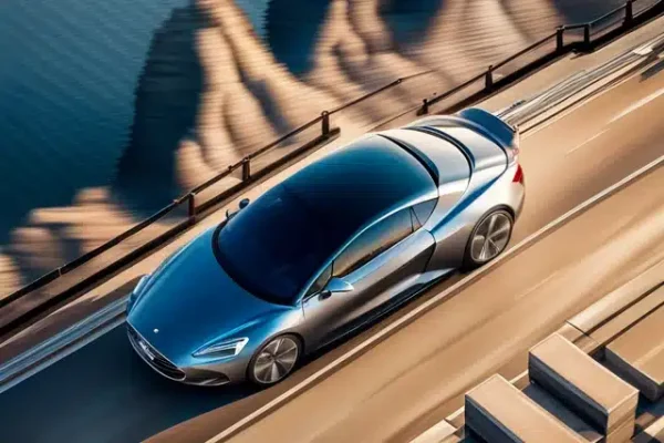 toma aérea de carro a toda velocidad