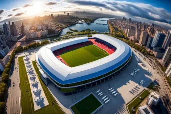toma aérea de evento deportivo